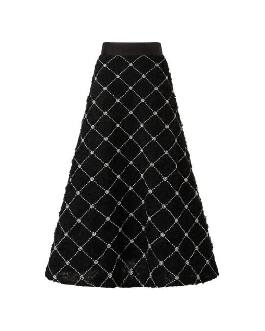 Edward Achour Paris Black Diamond Quilted Skirt