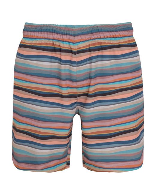Amir Slama Blue Striped Swim Shorts for men