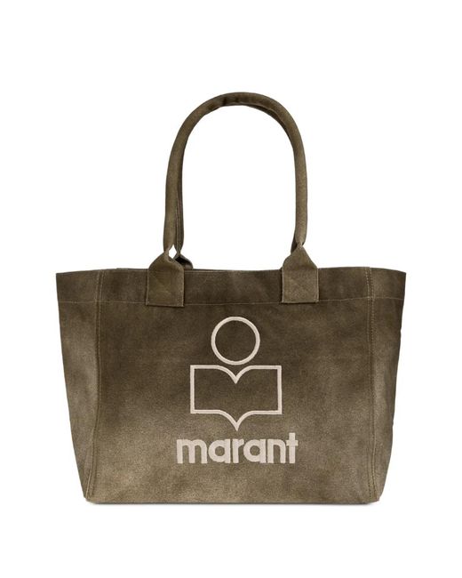 Isabel Marant Brown Yenky Logo-Embroidered Tote Bag