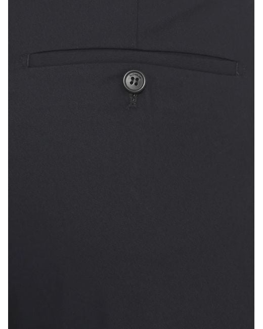 Incotex Blue Pleated Straight-Leg Trousers for men