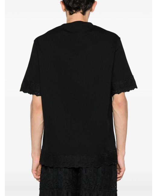 T-shirt en coton à fleurs brodées Simone Rocha pour homme en coloris Black