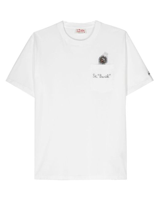 Mc2 Saint Barth White Austin Watch-print T-shirt for men