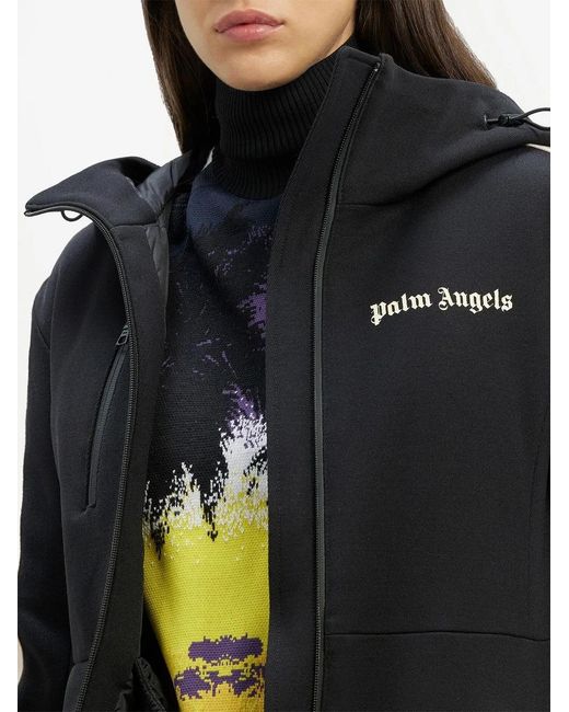 Palm Angels Black Logo-Print Ski Jacket
