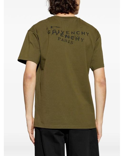 Givenchy Green Logo-Detail Short-Sleeve T-Shirt for men
