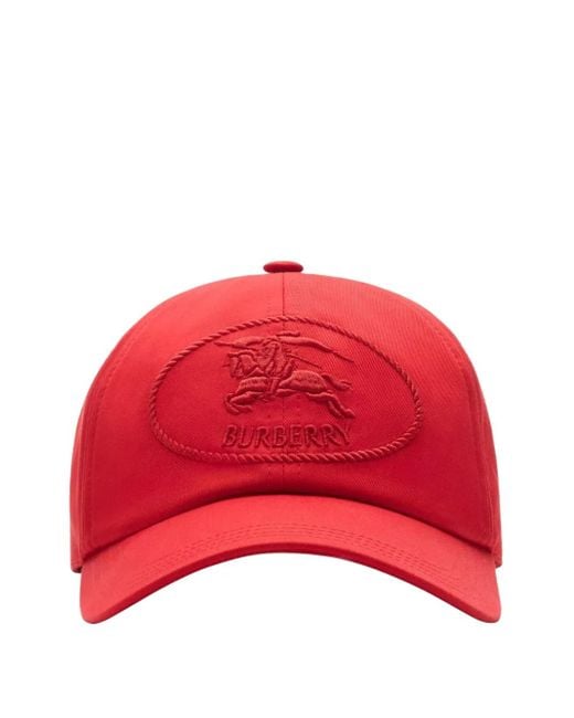 メンズ Burberry コットン キャップ Red