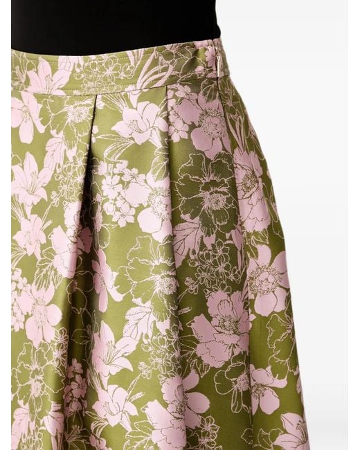 Joop! Natural Floral-Print Pleated Midi Skirt