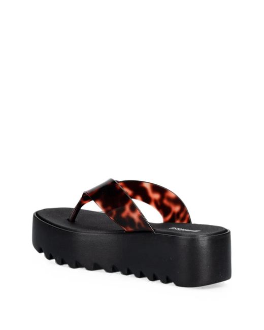 Melissa White Tortoiseshell-Effect Platform Flip-Flops