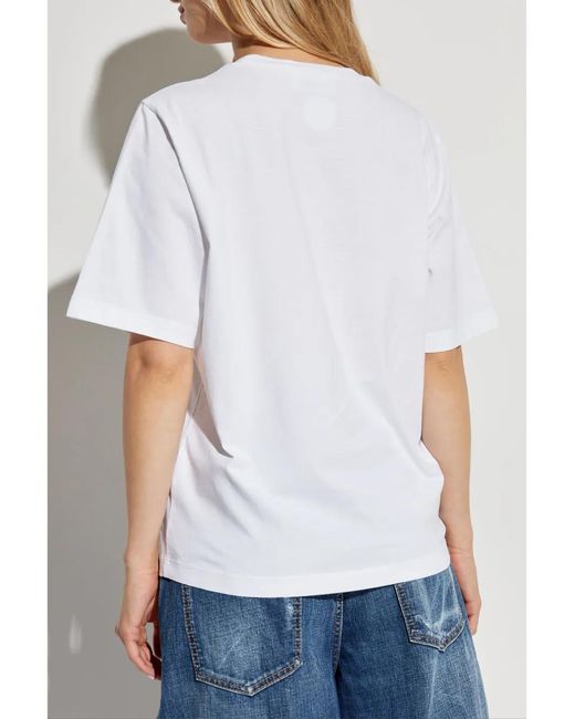 DSquared² White Embroidered-Logo T-Shirt