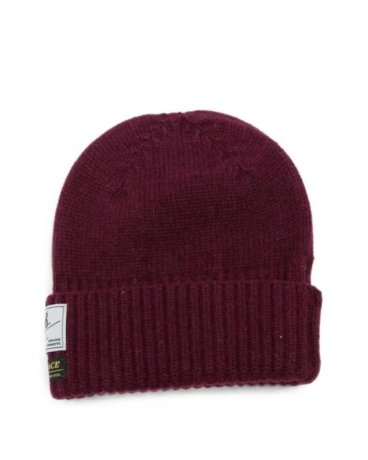 B.B. Wallace Red Ribbed-Knit Beanie Hat