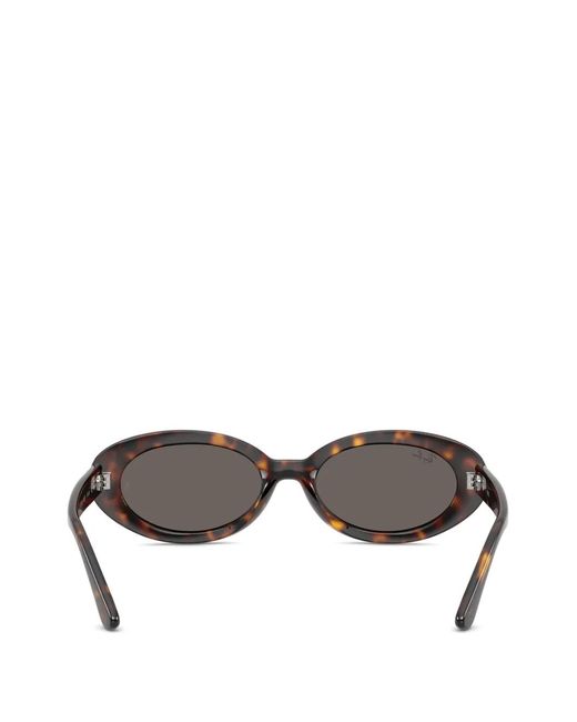 Ray-Ban Gray Oval-Frame Sunglasses