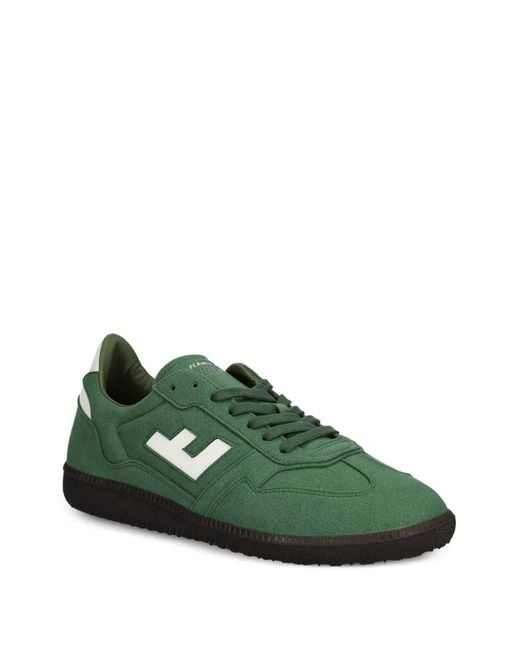 Flamingos Green Burela Slim Logo-Patch Sneakers for men