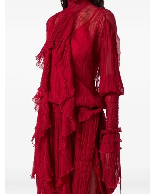 Robe Longue À Volants Blumarine en coloris Red