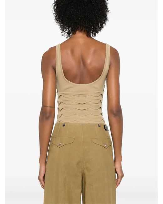 Nanushka Natural Textured Knitted Bodysuit