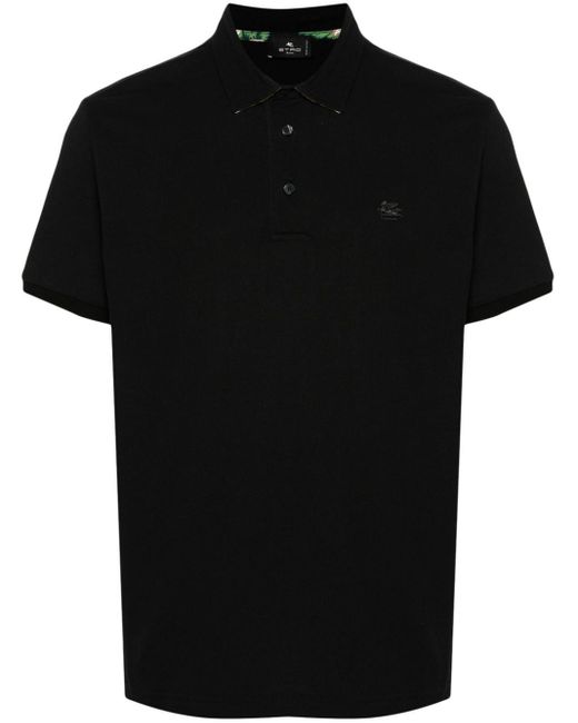 Etro Poloshirt Met Patroon in het Black voor heren
