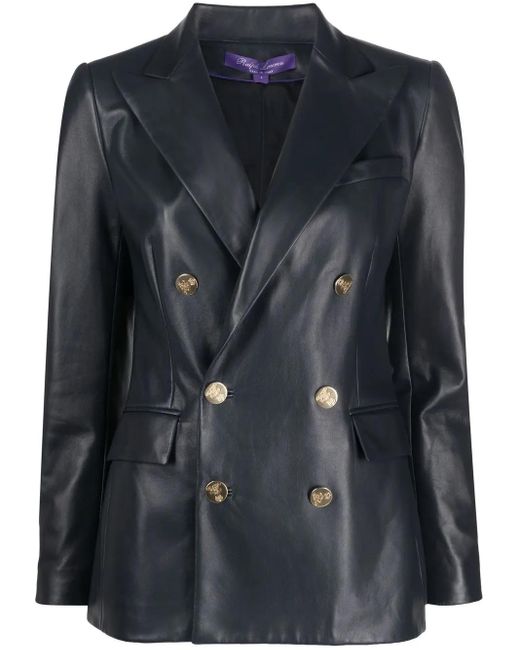 Ralph Lauren Black Camden Double-Breasted Blazer
