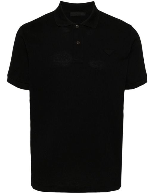 Prada Black Piqué Polo Shirt for men