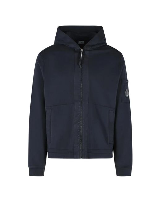 C P Company Blue Zip-Up Hoodie for men