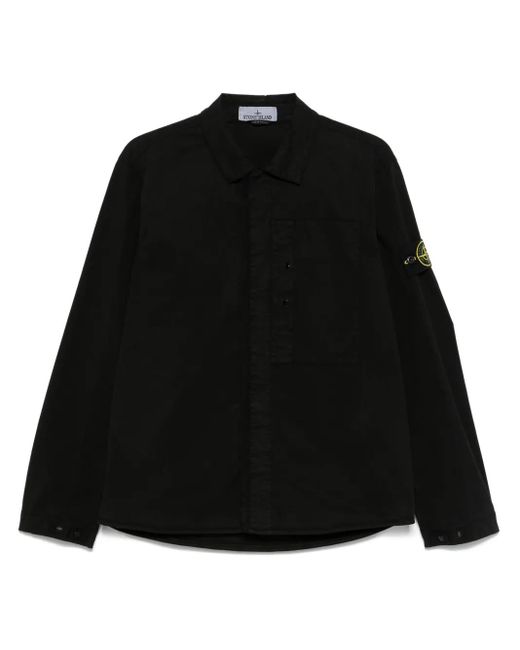 Stone Island Black Compass-Badge Shirt for men