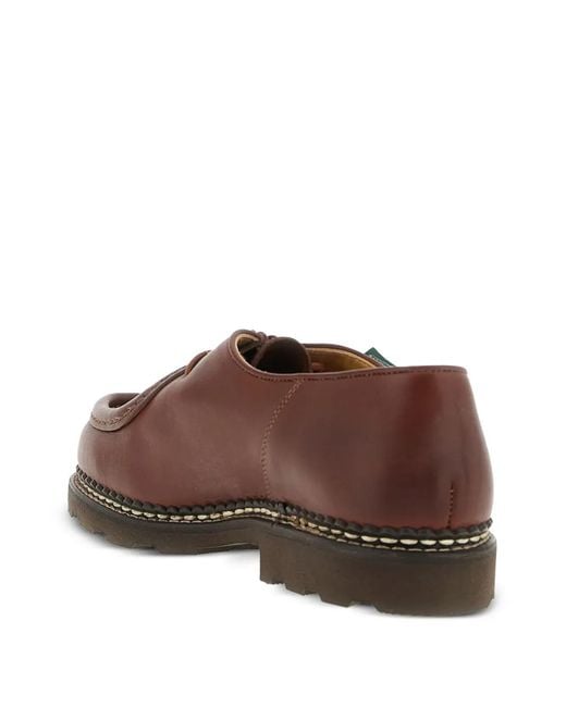 Paraboot Brown Michael Laced Derby Shoes for men