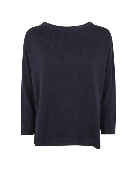 Rossopuro Blue Ribbed Knitwear