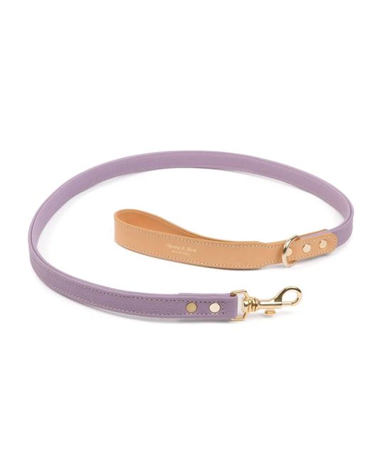 Sporty & Rich White Logo-stamp Leather Dog Leash