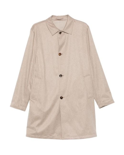 KIRED Natural Button-Fastening Collared Coat for men