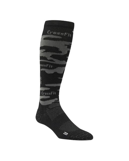 Reebok Black X Crossfit Compression Camouflage-Print Socks for men