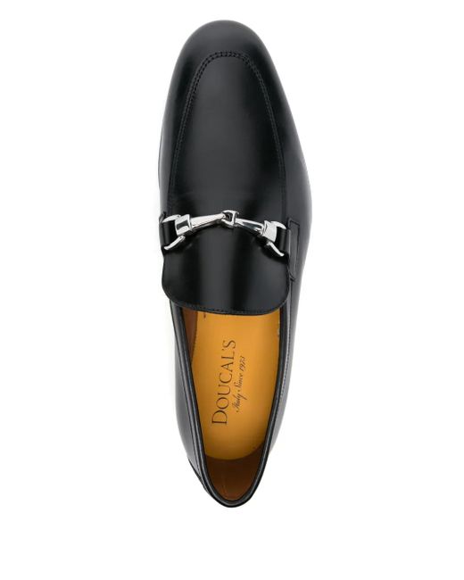 Doucal's Black Horsebit-Detailed Loafers for men