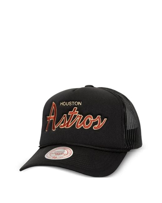 Mitchell & Ness Black Mlb Cooperstown Script Trucker Cap for men