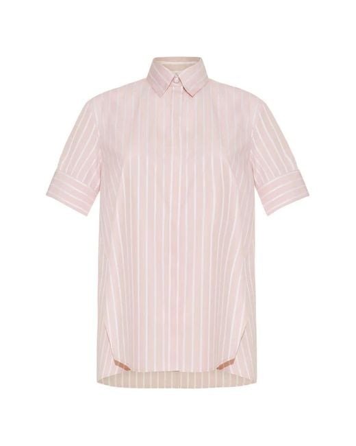 Adam Lippes Pink Charlie Striped Cotton Shirt