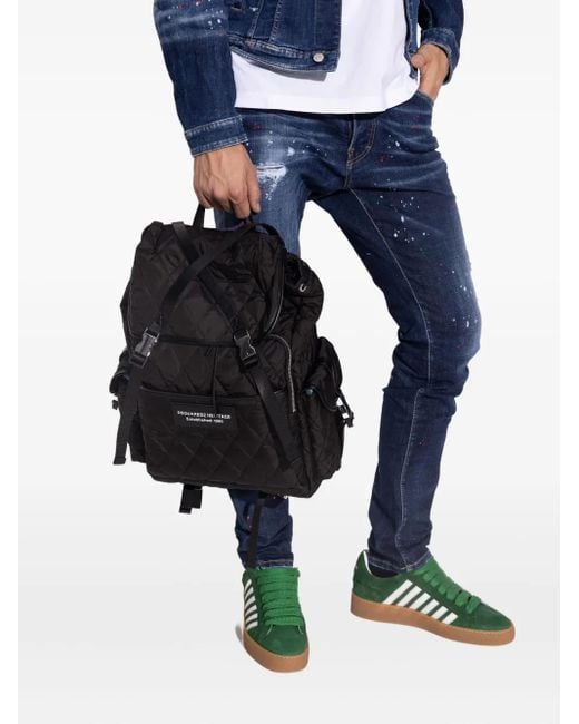 DSquared² Black Padded Backpack for men