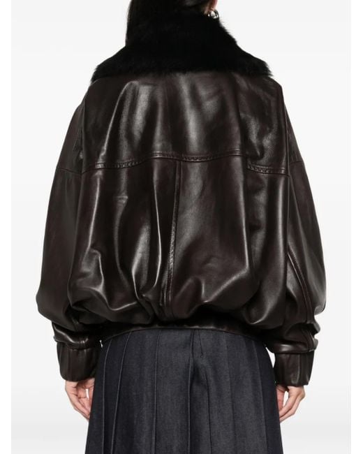 Khaite Black Leather Jacket