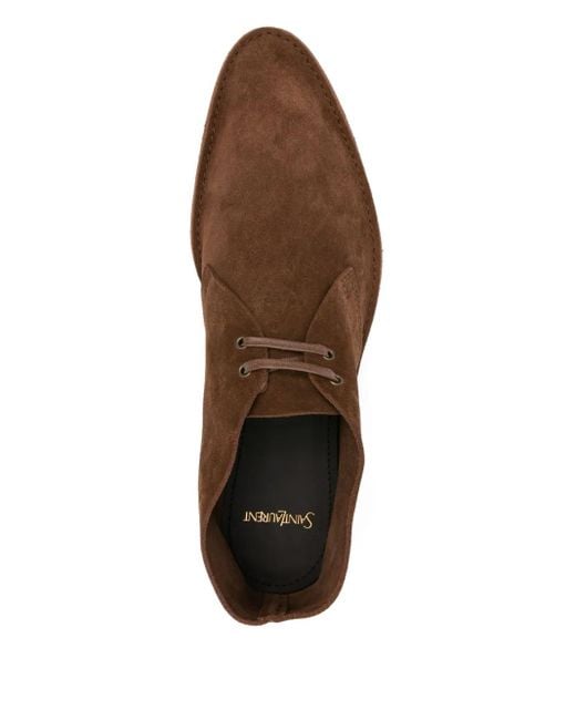 Saint Laurent Brown Valentin Suede Boots for men