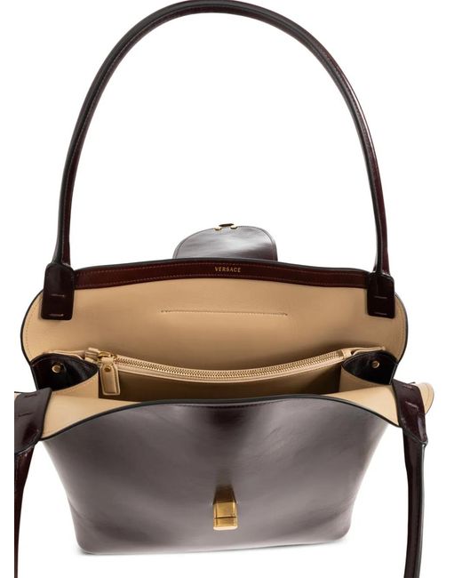 Versace Purple Vivian Leather Shoulder Bag