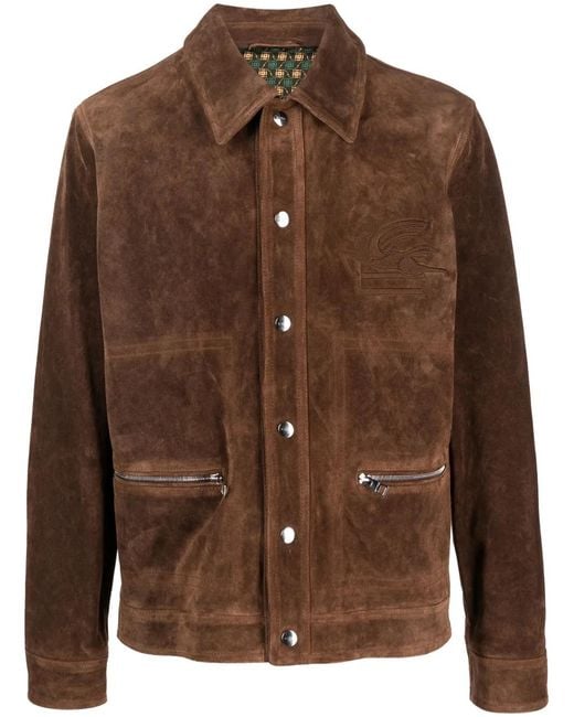 Etro Brown Suede Shirt Jacket for men