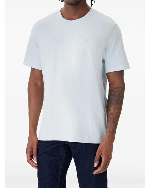 Calvin Klein White Embossed T-Shirt for men