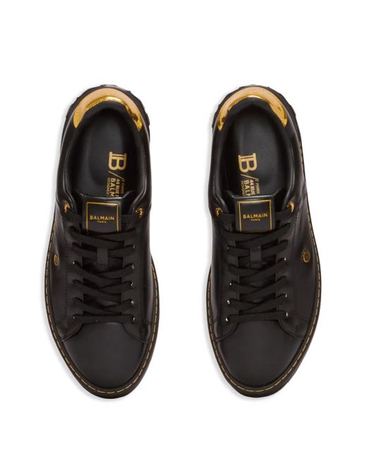 Balmain Black B Court Lace-Up Sneakers
