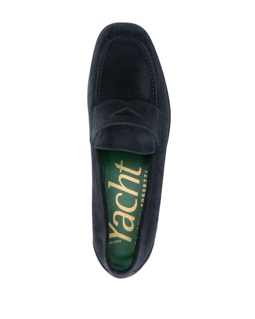 Fratelli Rossetti Blue Yacht Suede Penny Loafers for men