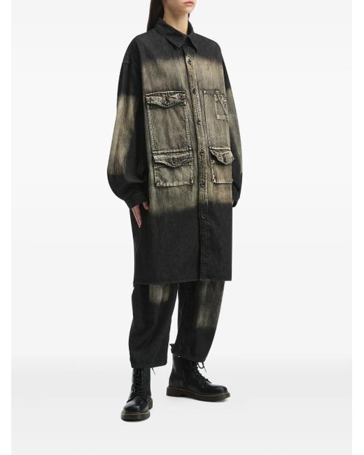 Y's Yohji Yamamoto Gray Bleached Knee-Patch Jeans