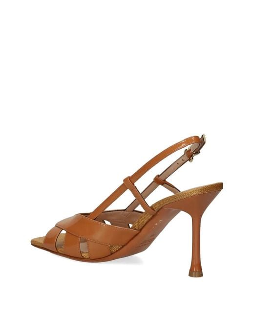 Albano Natural Patent-Leather Sandals