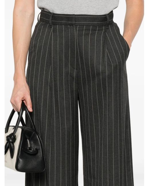 Pantalon Ample À Fines Rayures Marella en coloris Gray