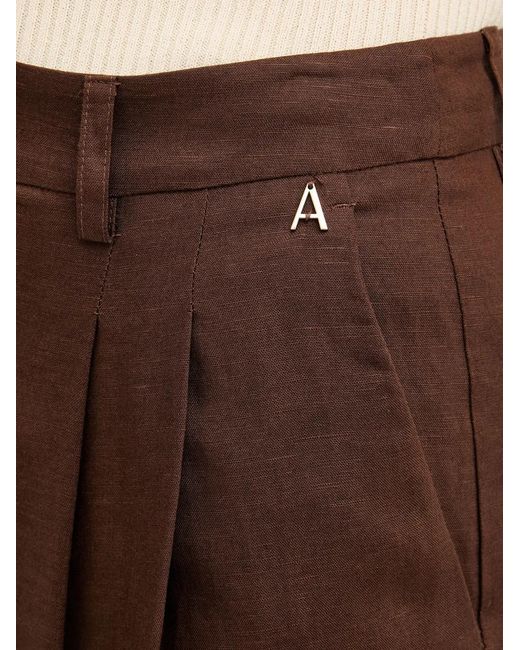 Twinset Brown Pleated Wide-Leg Trousers