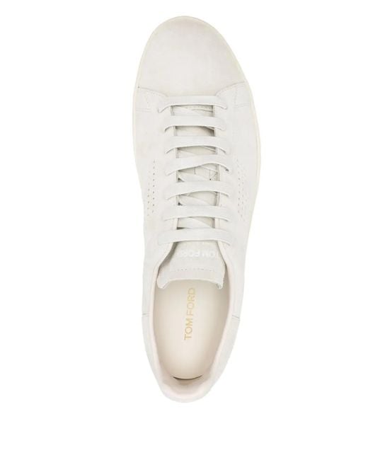 Tom Ford White Light Suede Sneakers for men