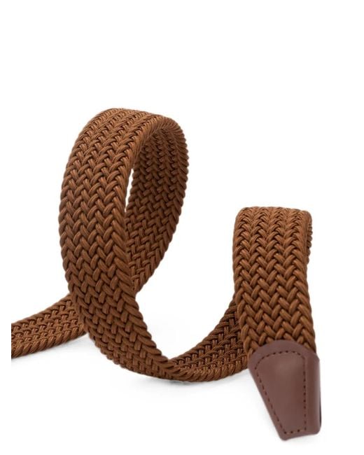 Andersons Brown Woven-Design Belt for men