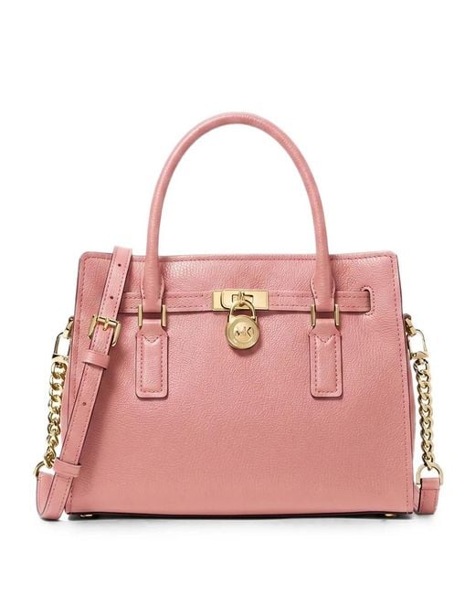 MICHAEL Michael Kors Pink Padlock-Detail Leather Tote Bag