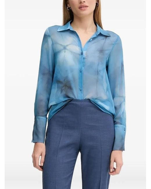 Camisa con estampado floral Sandro Ferrone de color Blue