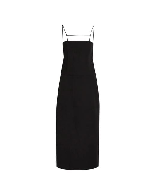 Calvin Klein Black Spaghetti-Strap Midi Dress