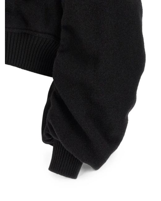 Rick Owens Black Secchia Flight Wool Bomber Jacket for men
