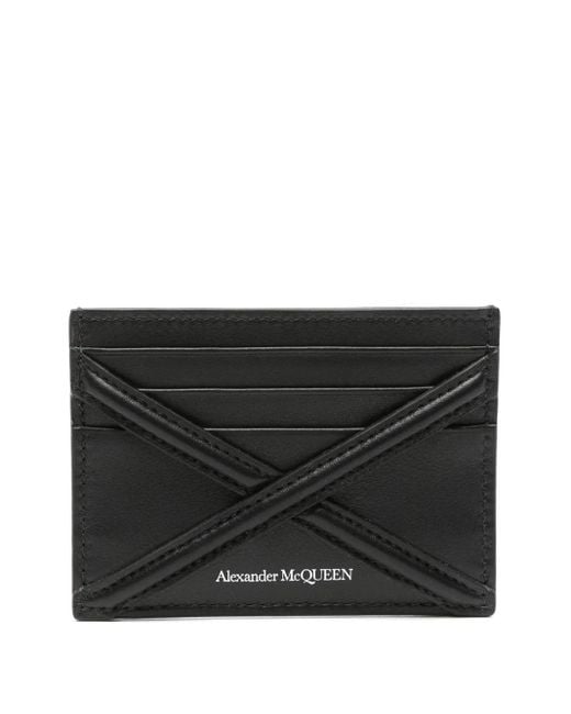 McQueen Black Harness Card Holder for men