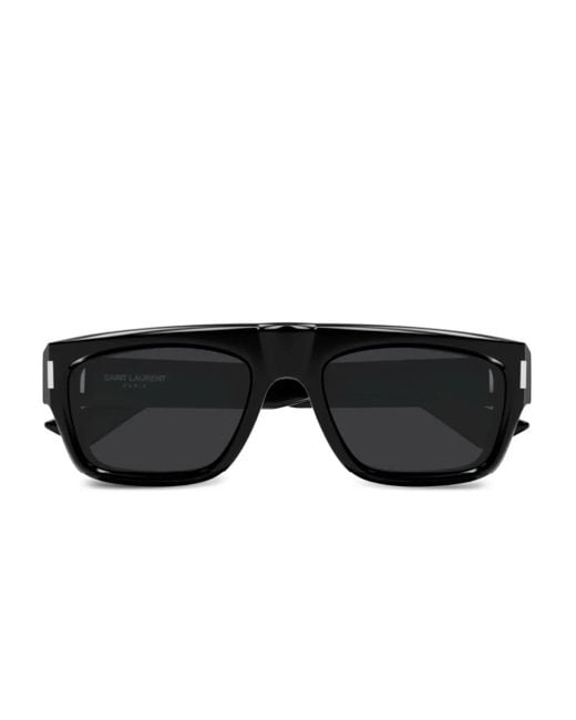 Saint Laurent Black Rectangle-Frame Sunglasses